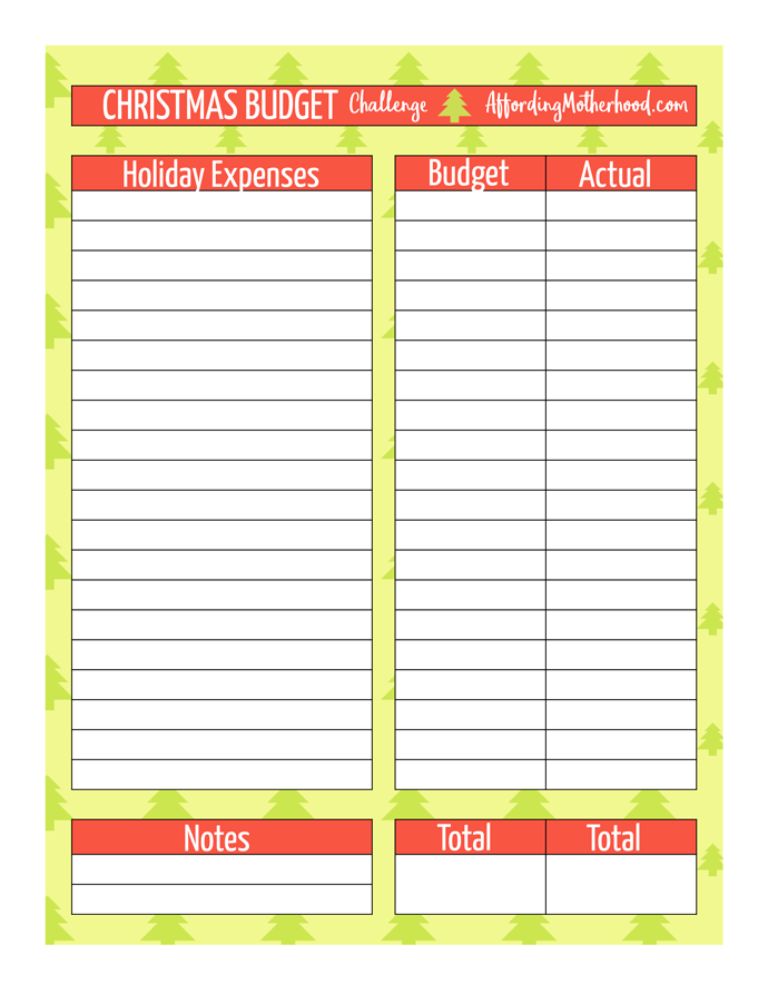 Free Christmas Budget Worksheet Printable Affording Motherhood