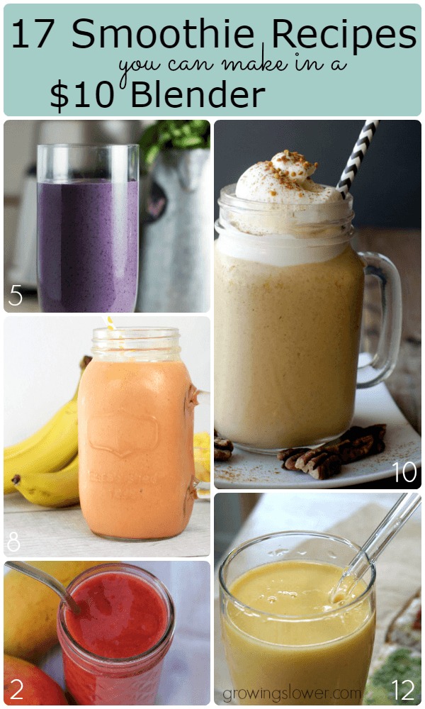 Smoothies are one of my favorite healthy habits that give me a healthy boost of energy without spending much time (or money). If you don't have hundreds to spend on a top of the line blender, but still want to make healthy and delicious smoothies, check out my favorite cheap smoothie blender and these 17 smoothie recipes to make in it. Healthy food never tasted so good! 