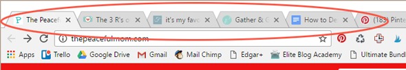Your blog favicon is the tiny square symbol on your browser tab. It's very small, so you'll want to consider this as you design.